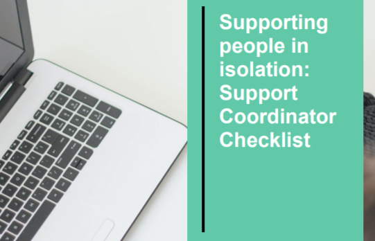 Supporting people in isolation: Support Coordinator Checklist